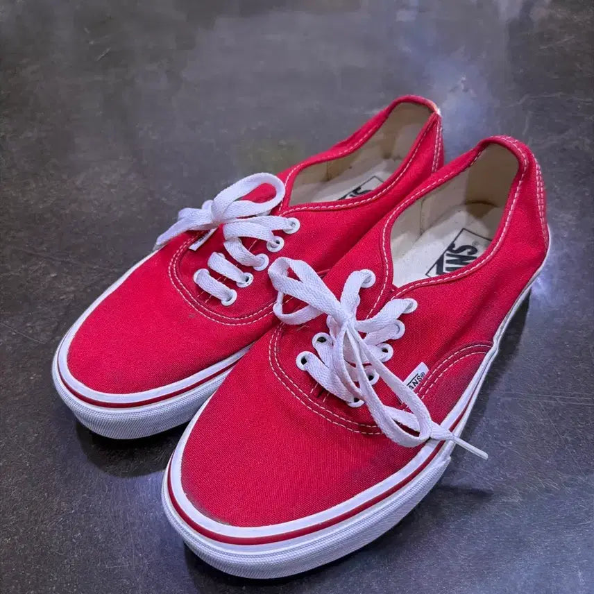 [BUNJANG] Vans Authentic Low Red Sneakers 260 / 반스 어센틱 로우 레드 스니커즈 260