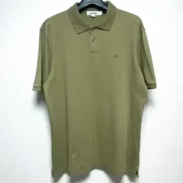 [BUNJANG] Calvin Klein CK Short Sleeve Polo Shirt - Khaki / [S,90]캘빈클라인 CK 카라티 반팔티 카키