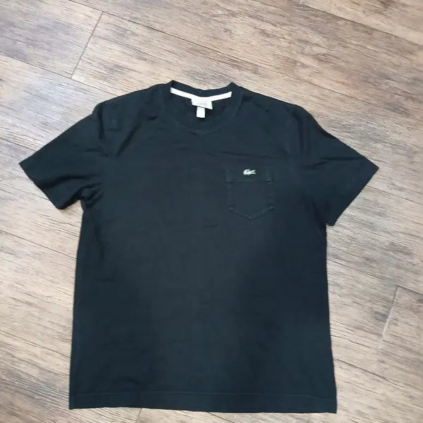 [BUNJANG] Lacoste Pocket Short-Sleeve T-Shirt Black / 라코스테 포켓 반팔티 검정