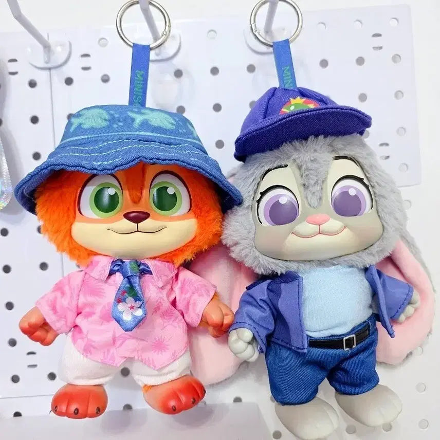 [BUNJANG] Zootopia Nick & Judy Plush Keychain Set / 주토피아 닉, 주디 인형 키링