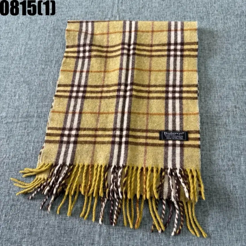 [BUNJANG] Burberry Cashmere Check Scarf Yellow / 버버리 캐시미어 체크 머플러 목도리 옐로우