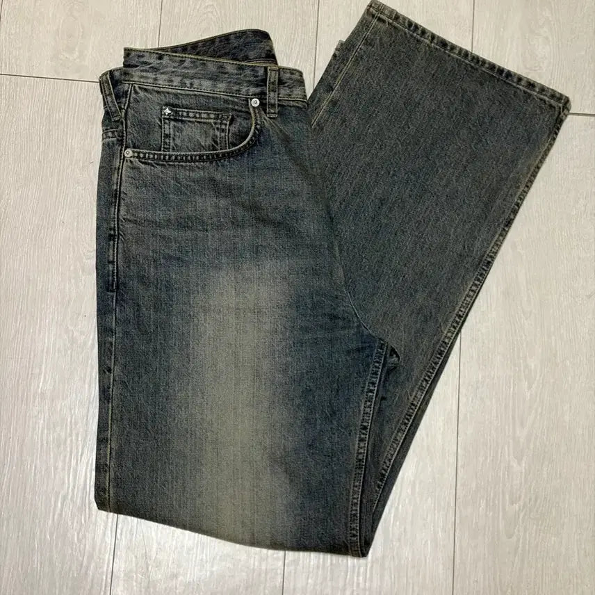 [BUNJANG] Bellier Mid Wide Denim Pants Smoke Indigo W30/L32 / 벨리에 미드 와이드 데님 팬츠 스모크 인디고 W30/L32