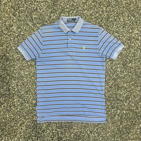 [BUNJANG] Ralph Lauren Polo Stripe Collar T-Shirt (M) / 랄프로렌 폴로 스트라이프 카라 티셔츠 (M)