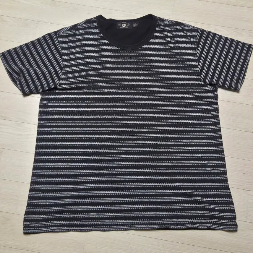 [BUNJANG] RRL Jacquard Stripe T-Shirt Black XL / rrl 더블알엘 자카드 스트라이프 티셔츠 블랙
