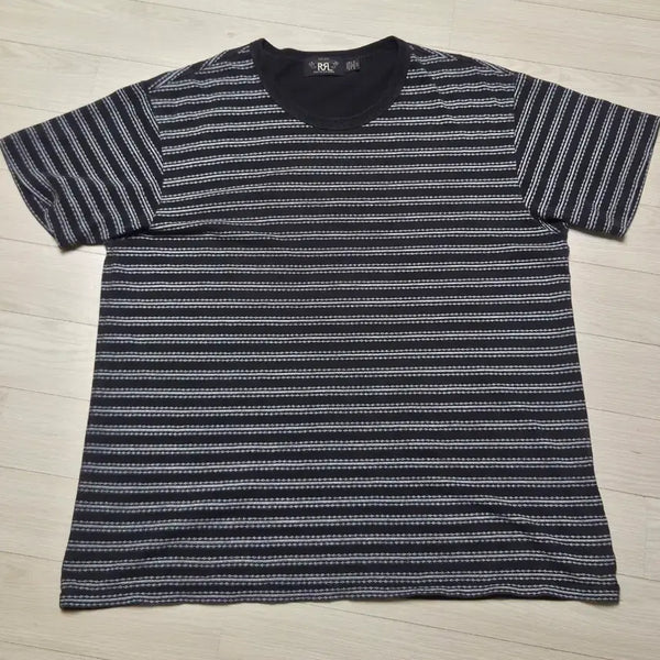 [BUNJANG] RRL Jacquard Stripe T-Shirt Black XL / rrl 더블알엘 자카드 스트라이프 티셔츠 블랙