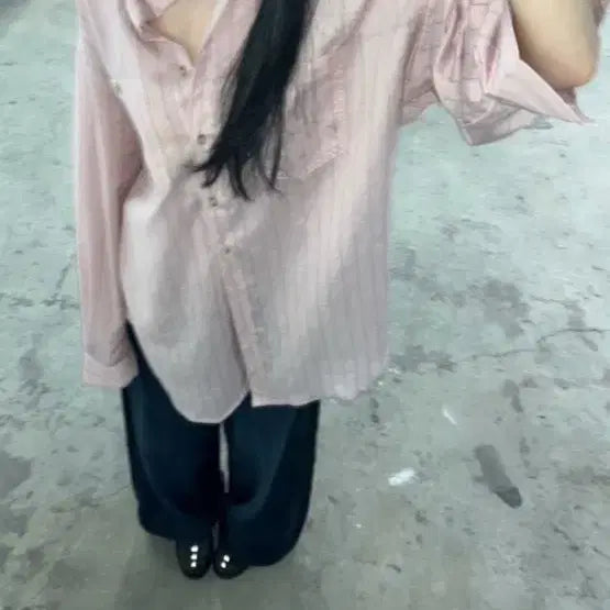 [BUNJANG] Summer Shirt Pink Free Size / 한여름 셔츠 핑크 FREE