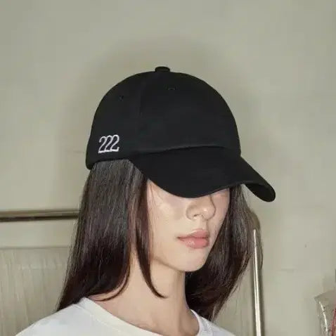 [BUNJANG] E222 Black Cap with '222' Embroidery / 이투둘 - 222 볼캡