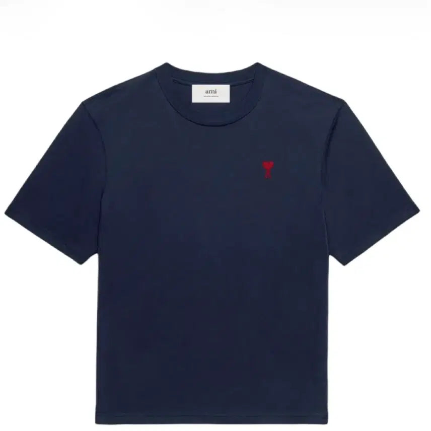 [BUNJANG] AMI Paris Short Sleeve T-Shirt Navy S / 아미 반팔 네이비 S (새상품)