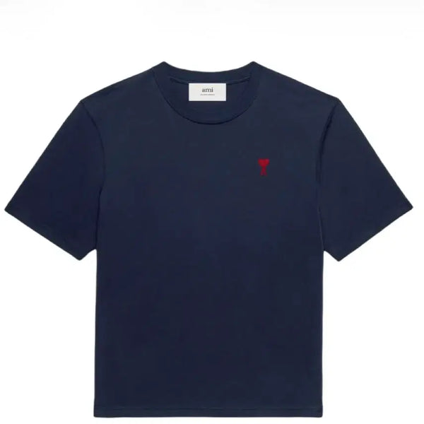 [BUNJANG] AMI Paris Short Sleeve T-Shirt Navy S / 아미 반팔 네이비 S (새상품)