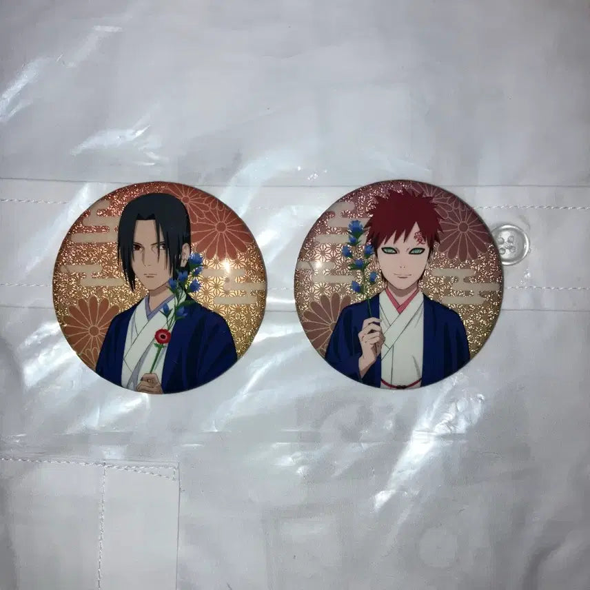 [BUNJANG] Uchiha Itachi & Gaara Glitter Can Badge Bundle Set / 나루토 우치하 이타치 & 가아라 글리터 캔뱃지 일괄