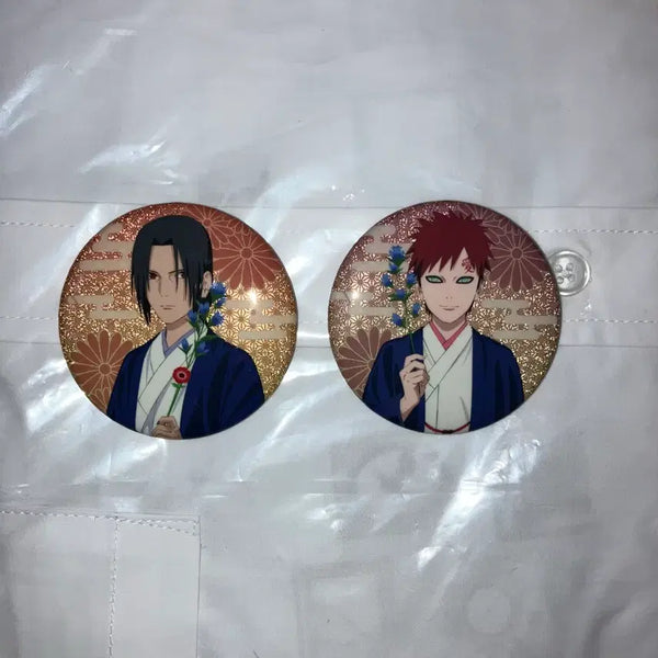 [BUNJANG] Uchiha Itachi & Gaara Glitter Can Badge Bundle Set / 나루토 우치하 이타치 & 가아라 글리터 캔뱃지 일괄