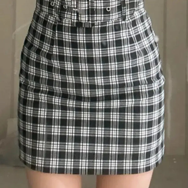[BUNJANG] Legend Fit H&M Check Buckle Skirt / 레전드핏 h&m 체크 버클치마(이번달까지만 판매)