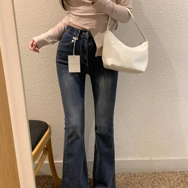 [BUNJANG] Girl's Recipe Slim Long Bootcut Denim Pants (Short Leg Version) / 소녀레시피 슬림 롱 부츠컷 데님 팬츠 pt 아담/m