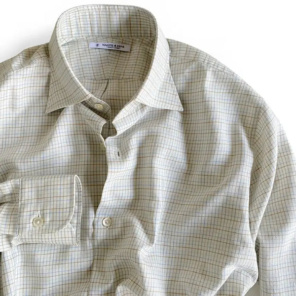 [BUNJANG] MAATEE&SONS Lyan Silk Cotton Rainbow Tattershall Shirt / [2] 마티앤선즈 Lyan 실크코튼 레인보우 타터샐 셔츠