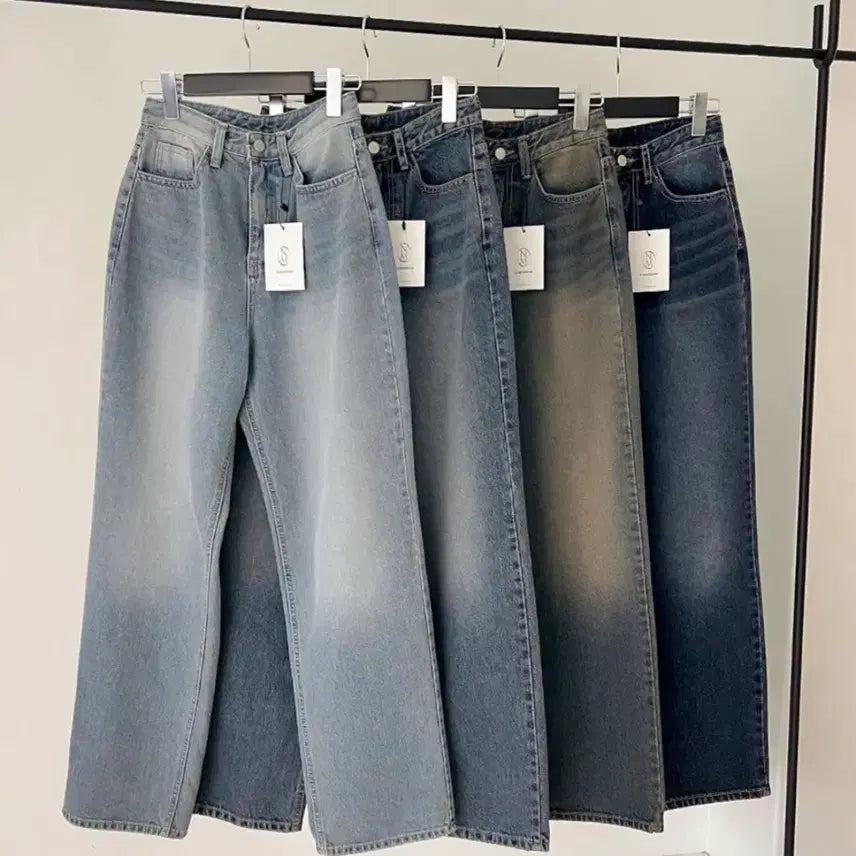[BUNJANG] Autumn Washed Vintage Wide Denim Pants / (새상품)어텀 워싱 빈티지 와이드 데님 팬츠