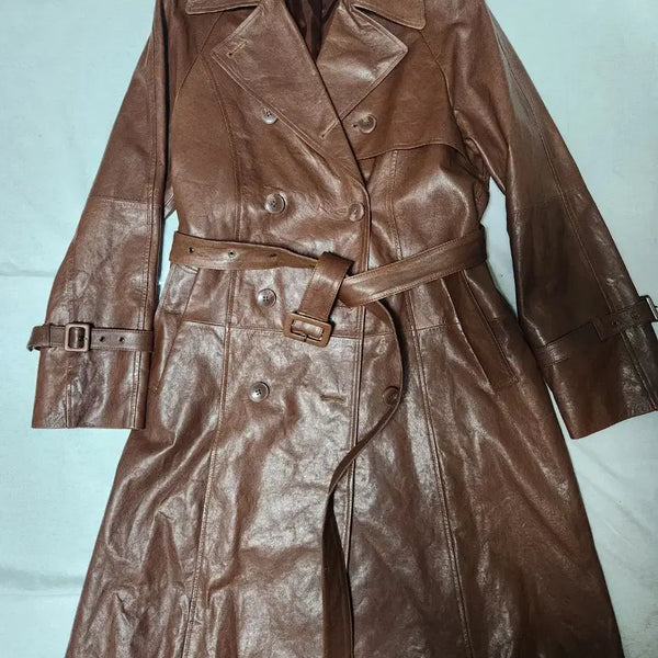[BUNJANG] ROBO Lambskin Trench Coat (Size 77) / 로보 양가죽 트렌치코드(77)
