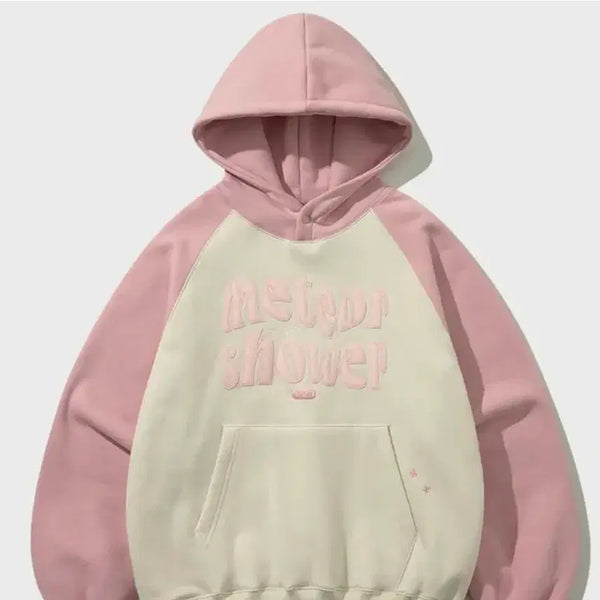[BUNJANG] WV PROJECT Cream Gray Pink Hoodie / 더블유브이프로젝트 크림그레이 핑크후드