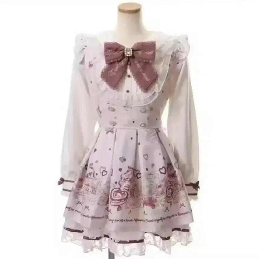 [BUNJANG] Lizlisa Afternoon Tea Setup Long Sleeve M Size / 리즈리사 애프터눈티 셋업 긴팔 판매 시허니 디마럽 메리제인