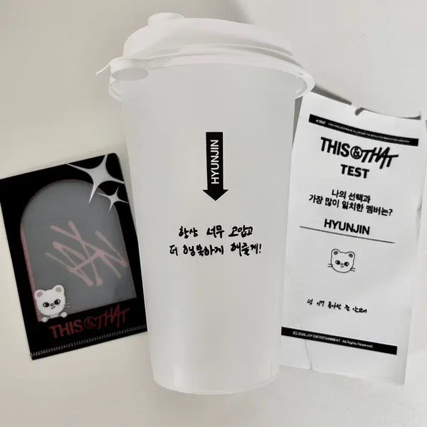 [BUNJANG] Stray Kids This & That Popup Reusable Cup (Hyunjin) + Mini L-File Jiniret Bundle Set / 스키즈 팝업 리유저블 컵 현진 + 미니 L파일 지니렛 일괄 양도