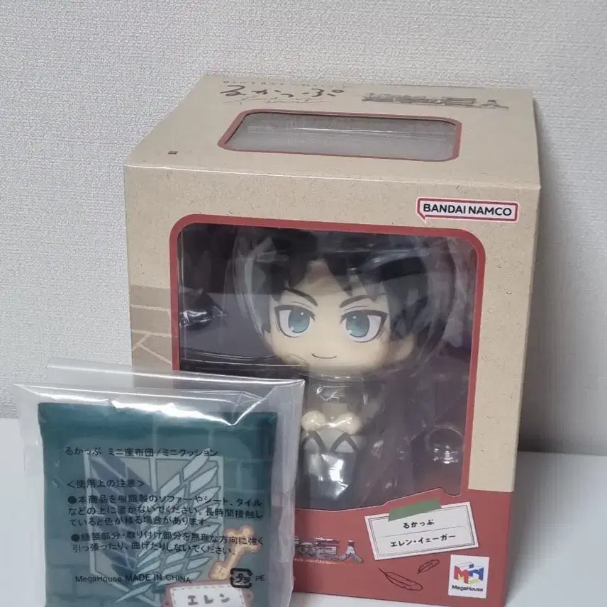 [BUNJANG] Attack on Titan Eren Look Up Figure with POB Cushion (Sealed) / [미개봉,특전] 진격의 거인 에렌 룩업 피규어 진격거