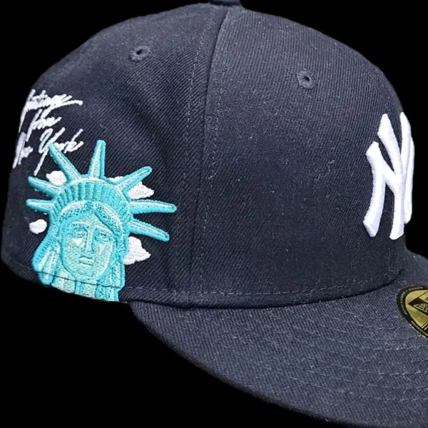 [BUNJANG] New Era 59FIFTY MLB Cloud Icon New York Yankees Fitted Cap Navy / [7 3/8] 뉴에라 59FIFTY MLB 클라우드 아이콘 뉴욕 양키스 네이비