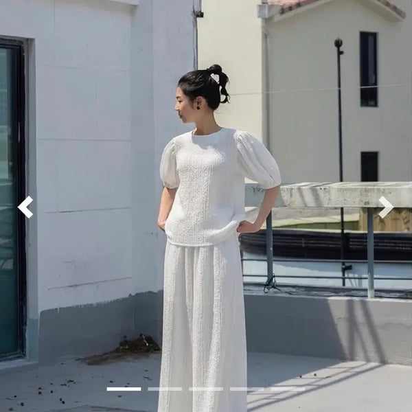[BUNJANG] Eunoia Embossed Seersucker Summer Pants / 유노이아 엠보 팬츠 시어서커
