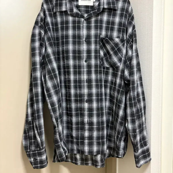 [BUNJANG] Urban Dress Check Oversized Shirt Black M / 어반드레스 체크 오버핏 셔츠 블랙 M