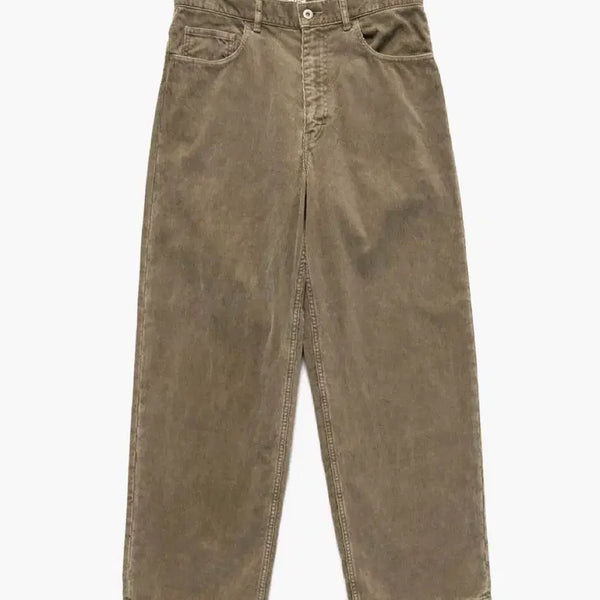 [BUNJANG] Auralee Pigment Dyed Pinstripe Corduroy Wide 5P Pants Olive Brown / 오라리 피그먼트 다이 핀스 코듀로이 와이드 5P 팬츠 올리브 브라운