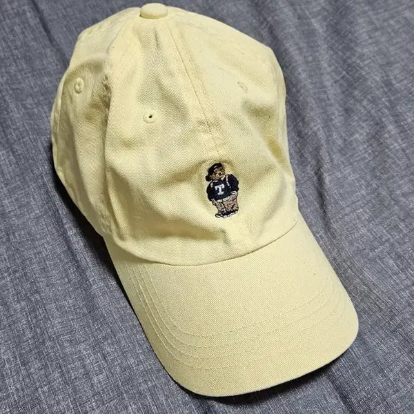 [BUNJANG] Teddy Winnie Bear Embroidered Ball Cap Yellow / 테디위니 베어 자수 볼캡 옐로우