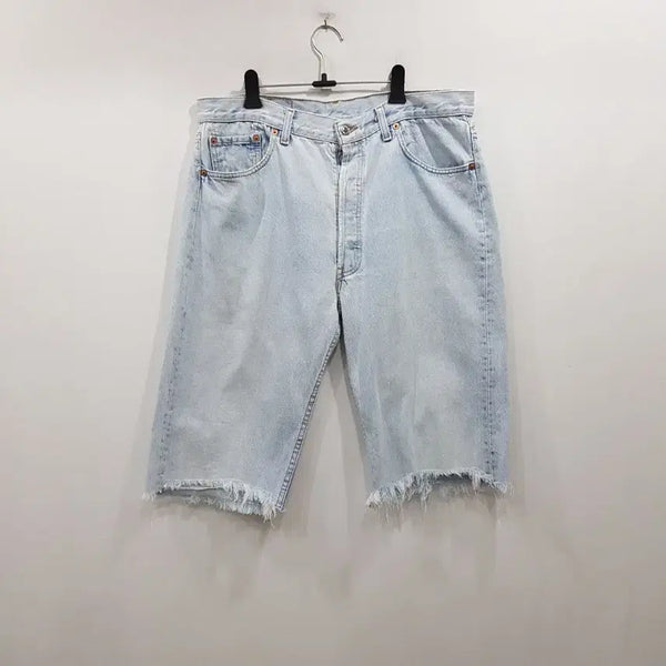 [BUNJANG] Levi's 501 Light Wash Bermuda Denim Shorts (Men's Size 35) / R374 리바이스 501 연청 버뮤다팬츠 데님 청 반바지 남35