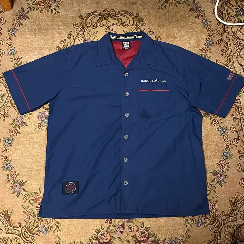 [BUNJANG] Bad Boy Bowling Shirt Navy / 배드보이 볼링셔츠