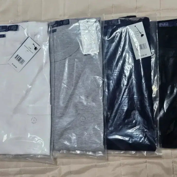 [BUNJANG] Polo Ralph Lauren T-Shirt Set (Black, White, Navy, Grey) - L Size / 폴로 랄프로렌 티셔츠 블랙/화이트/네이비/그레이 L
