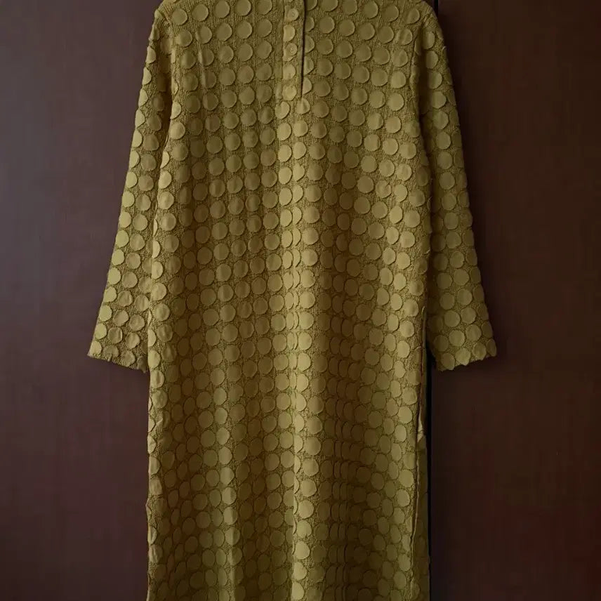 [BUNJANG] Mustard Dot Long Dress / 머스타드 도트 롱 원피스