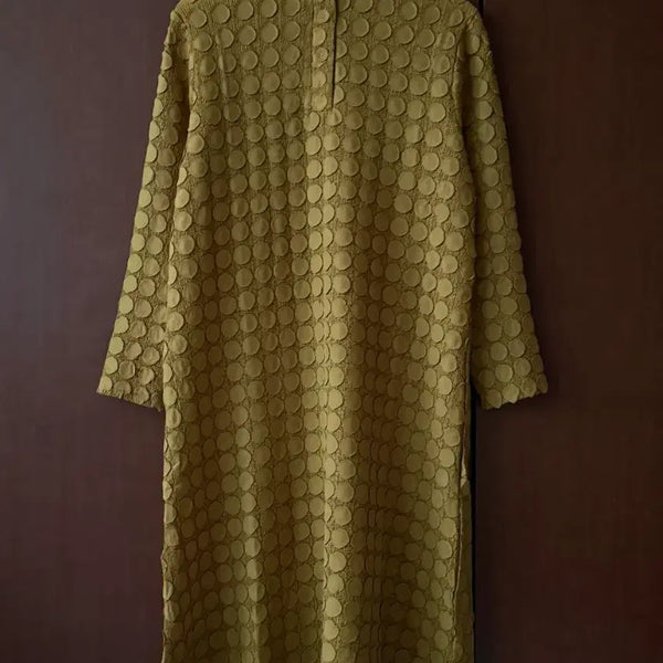 [BUNJANG] Mustard Dot Long Dress / 머스타드 도트 롱 원피스