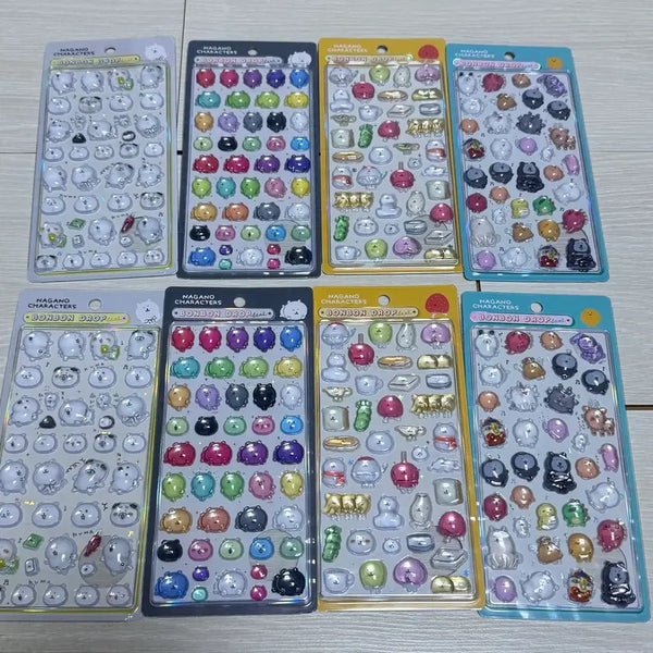 [BUNJANG] Nagano Market Bong Bong Drop Sticker Set (4 Types) / 나가노마켓 농담곰 봉봉드롭 스티커 4종 일괄