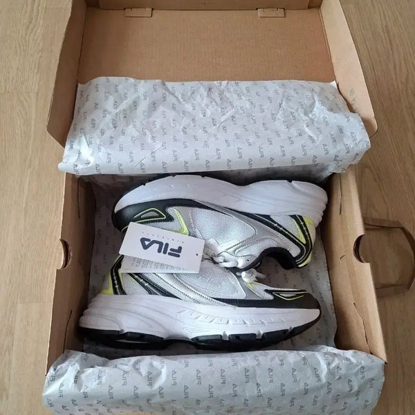 [BUNJANG] Fila Sneakers White/Neon 245mm / 휠라 운동화 화이트/네온 245mm (새상품)
