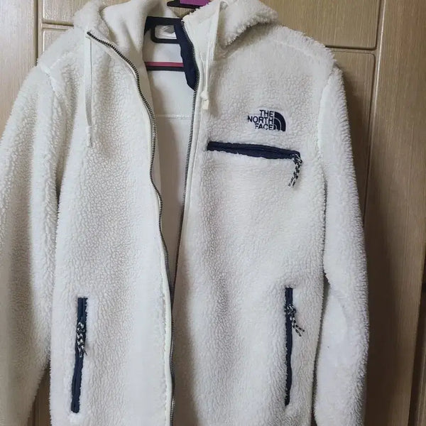 [BUNJANG] The North Face Fleece Hooded Zip-Up White Size 100 / 노스페이스 플리스 후드 집업 화이트100호