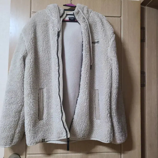 [BUNJANG] Discovery Expedition Fleece Hooded Zip-Up Jacket Beige Size 105 / 디스커버리 플리스 후드 집업 베이지105호