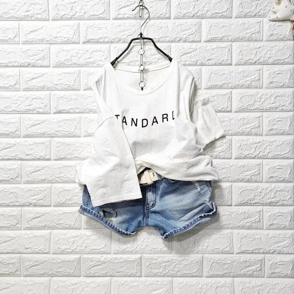 [BUNJANG] Round Neck Short Sleeve T-Shirt / 라운드 티셧