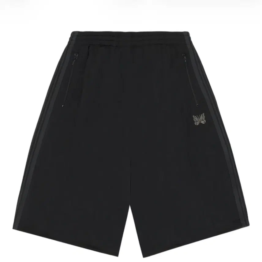 [BUNJANG] Needles x LHP H.D. Track Pants Shorts Poly Smooth Black Charcoal / 니들스 x LHP H.D. 트랙 팬츠 쇼츠 폴리 스무스 블랙 차콜