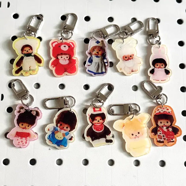 [BUNJANG] Monchhichi Acrylic Keychain Set / 몬치치 아크릴키링