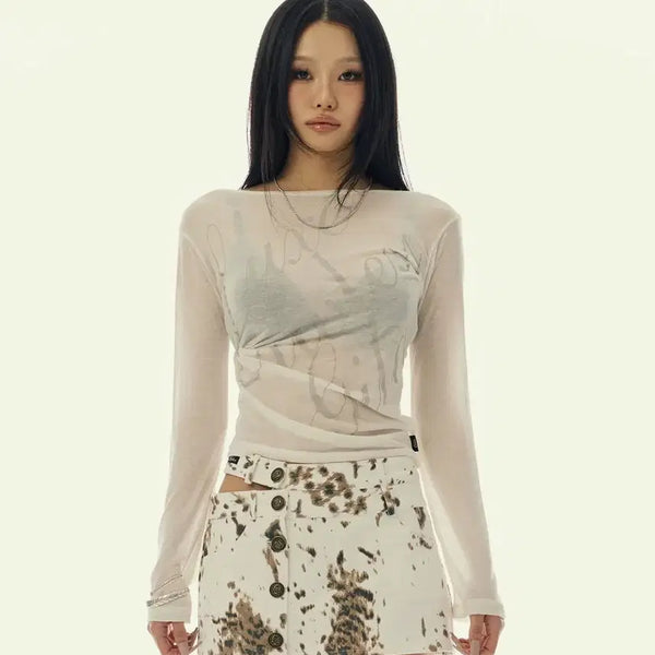 [BUNJANG] GILLLA Archive Lettering Long Sleeve White / 길라 아카이브 레터링 롱슬리브 화이트