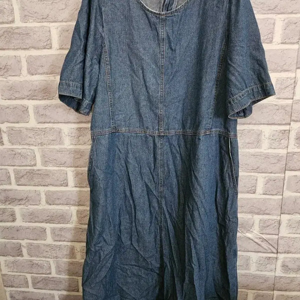 [BUNJANG] BREAL Denim Short Sleeve Long Dress (Size 77) / BREAL 데님 반팔 롱원피스 77/알뜰한여우