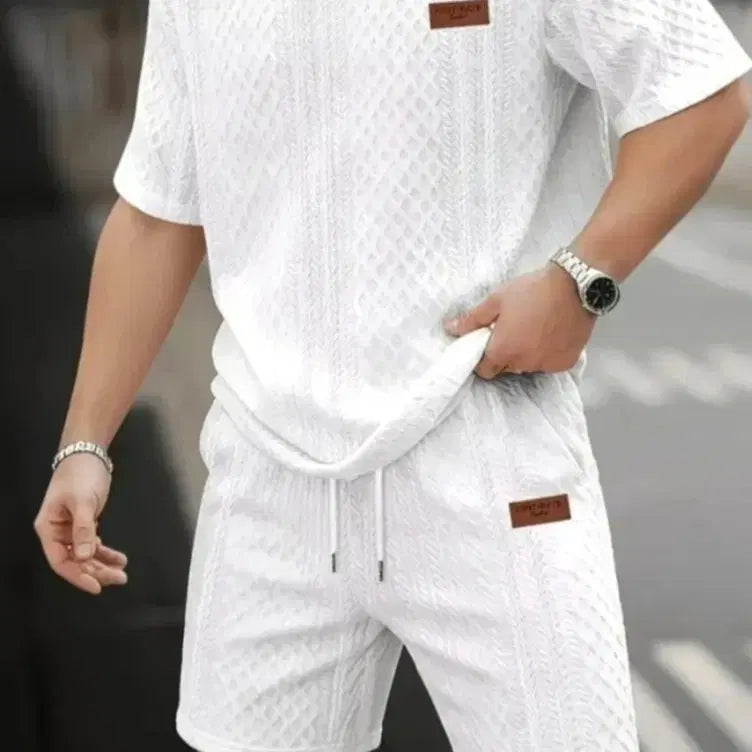 [BUNJANG] Round Neck Short Sleeve and Shorts Set / 라운드 반팔 반바지 세트