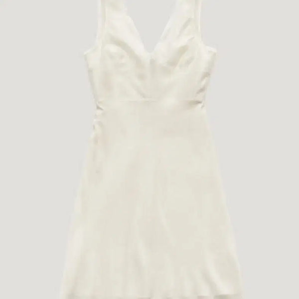 [BUNJANG] Parbang Deep V-Neck Dress Ivory / 파르벵 딥브이넥 드레스 아이보리