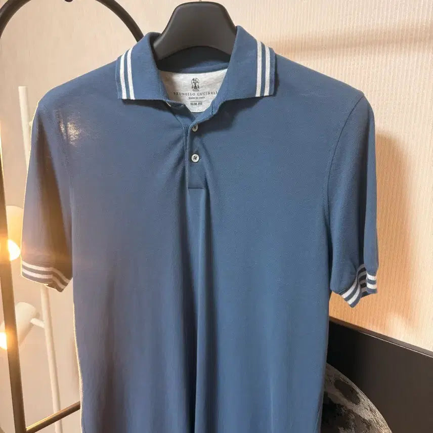 [BUNJANG] Brunello Cucinelli Short Sleeve Polo Shirt Blue / 브루넬로 쿠치넬리 반팔 카라티 블루