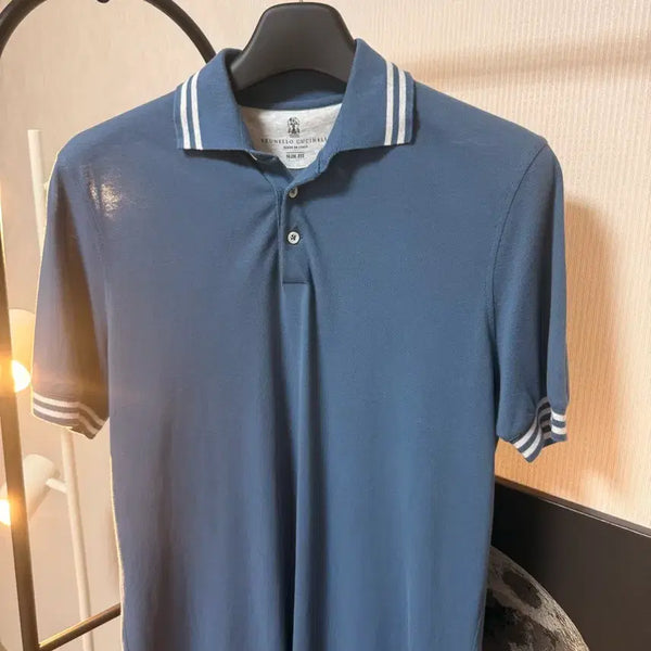 [BUNJANG] Brunello Cucinelli Short Sleeve Polo Shirt Blue / 브루넬로 쿠치넬리 반팔 카라티 블루