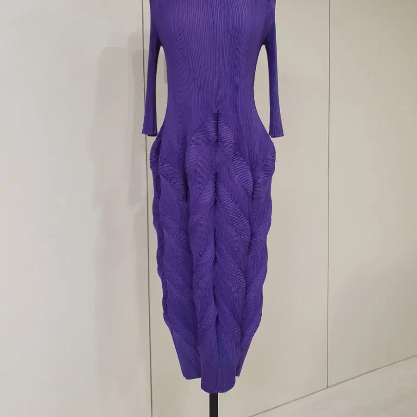 [BUNJANG] Pleated Purple Long Dress / 플리츠 퍼플 롱원피스