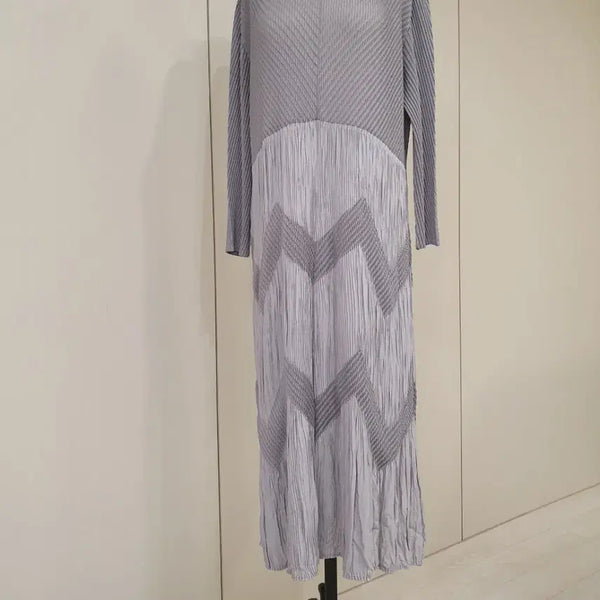 [BUNJANG] Pleated Long Dress - Grey / 플리츠 롱 원피스 그레이