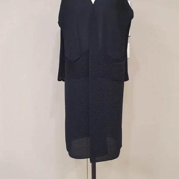[BUNJANG] Black Pleated Long Cardigan / 플리츠 블랙 롱 가디건